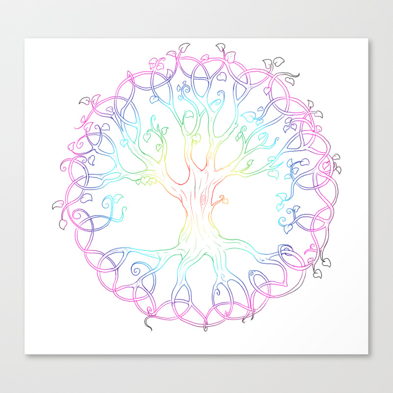 Rainbow Tree Of Life Hand Designed Tattoo Style Tree Of Life
