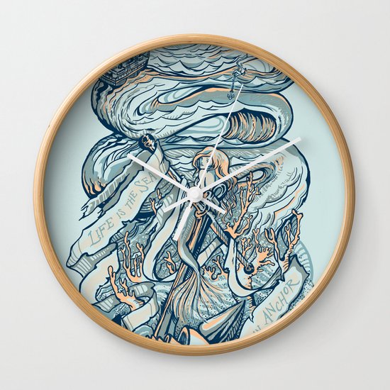 Life & Love at Sea Wall Clock