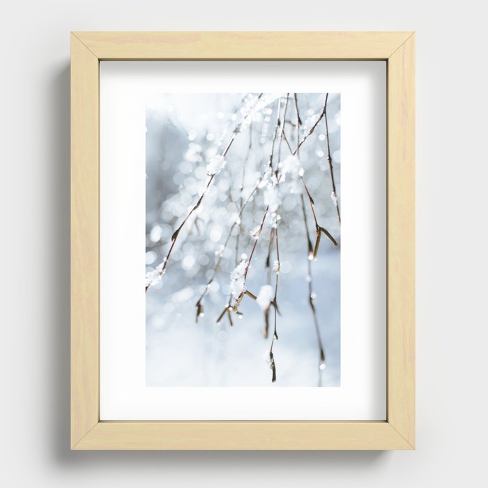 Sunny Day Snow Tree Recessed Framed Print