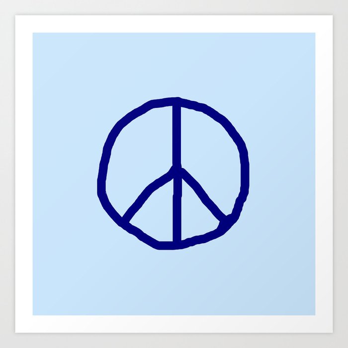 Peace and love 6 - blue Art Print