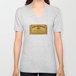 Fry's Vintage Chocolate Block Unsweetened V Neck T Shirt