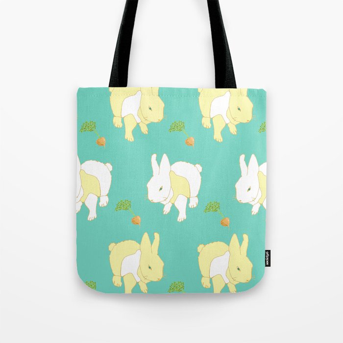 Pattern with Easter Bunny and Carrots Tote Bag