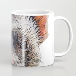 Ferret Face Straight Pensively Sleepy Mammal Pink Grey Coffee Mug