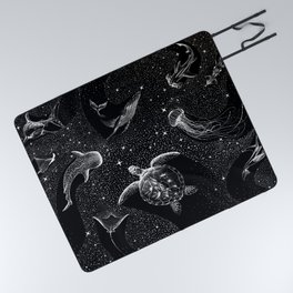 Cosmic Ocean (Black Version) Picnic Blanket