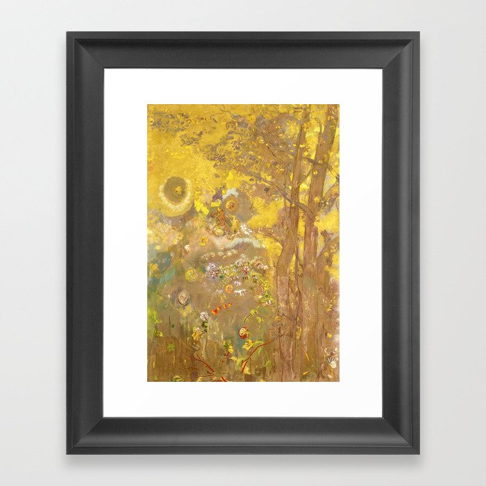 Odilon Redon "Trees on a yellow Background" Framed Art Print