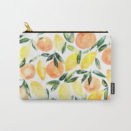 Sicilian orchard: lemons and oranges in watercolor, summer citrus Carry-All Pouch