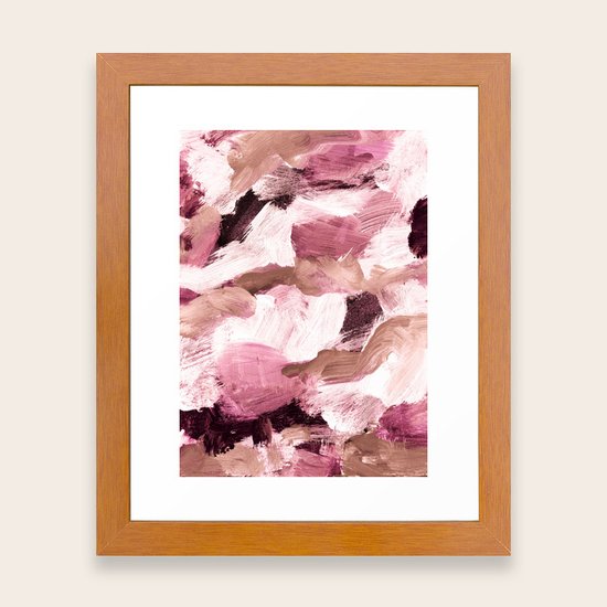 Abstract Painting Vi Coffee And Rose Framed Art Print By
