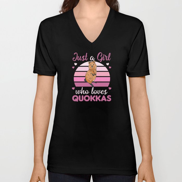 Only A Girl Loves The Quokka - Sweet Quokka V Neck T Shirt