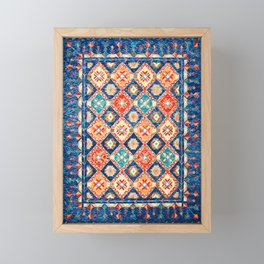 Oriental Traditional Moroccan Handmade Fabric Style Artwork  Framed Mini Art Print