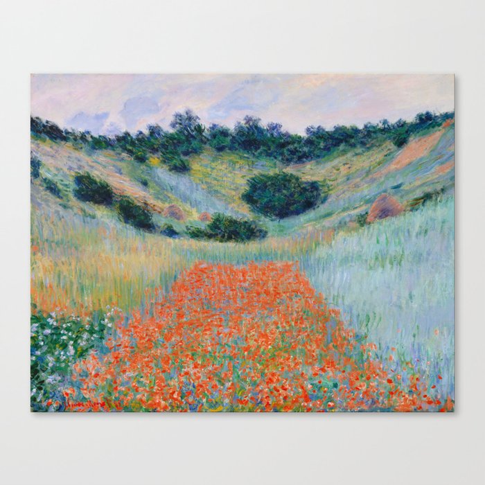 Poppy Field in a Hollow near Giverny Claude Monet Canvas Print