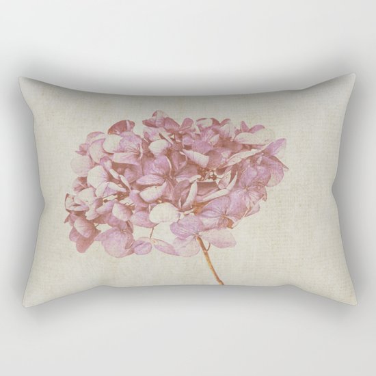 Pink Vintage Hydrangea Rectangular Pillow