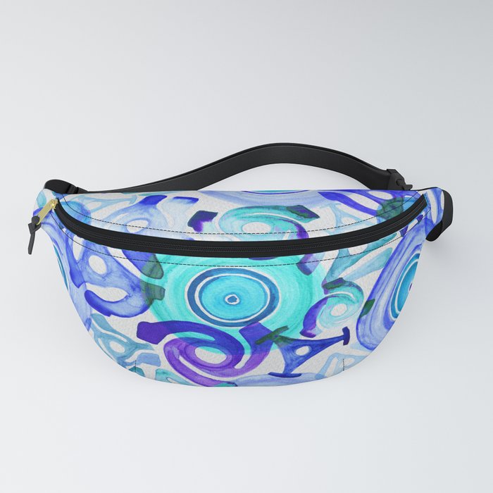 Vinyl Records & Adapters Watercolor Painting Pattern Fanny Pack