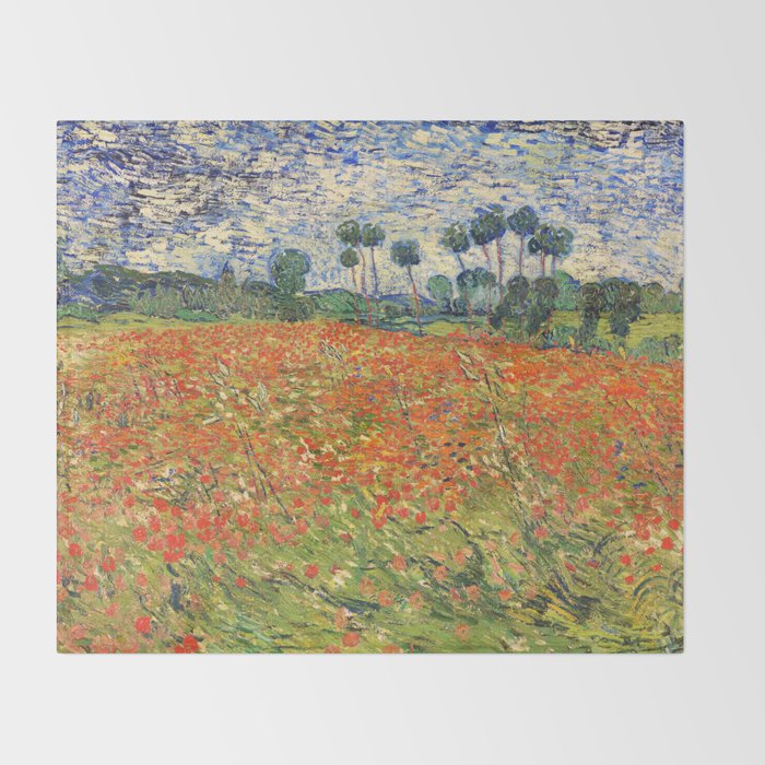 Poppy Field By Vincent Van Gogh 1890 Painting Throw Blanket By Vintage Archive Society6