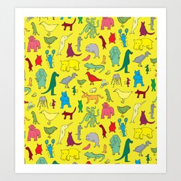 alphabet animals Art Print