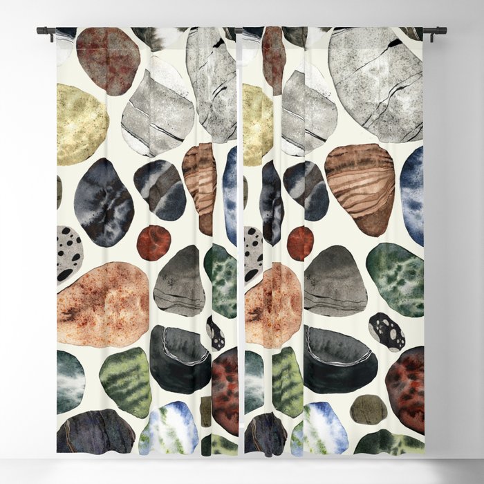  beach pebbles Blackout Curtain