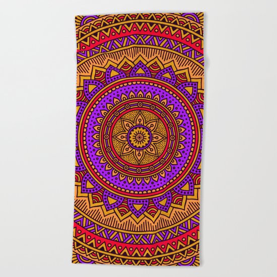 Hippie mandala 51 Beach Towel