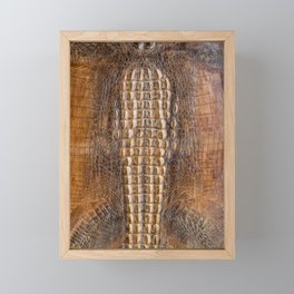 Crocodile leather texture Framed Mini Art Print