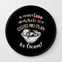 Cookies And Cream Ice Cream Wall Clock