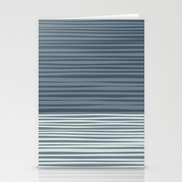 Natural Stripes Modern Minimalist Colour Block Pattern in Neutral Blue Grey Tones  Stationery Cards