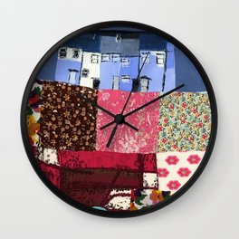 Houses in a Patch Wall Clock