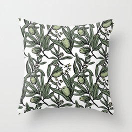 Olives pattern Throw Pillow