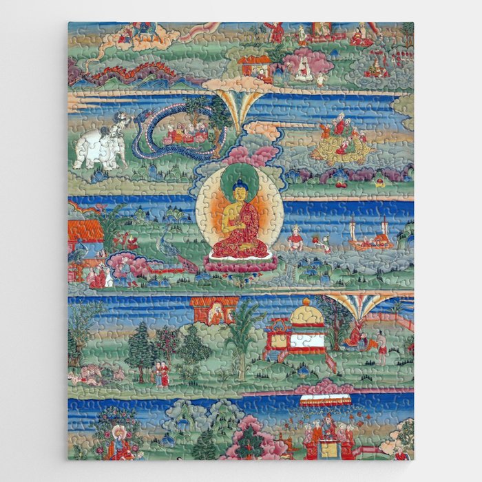 Buddhist Thangka Painting Siddhartha Gautama Shakyamuni Jigsaw Puzzle