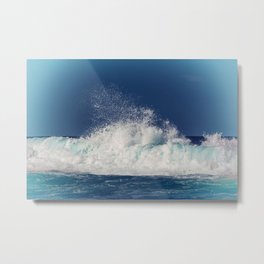 The Wave Metal Print | Digital Manipulation, Gift, Wave, Holidays, Blue, Nature, White, Summer, Meditation, Sea 