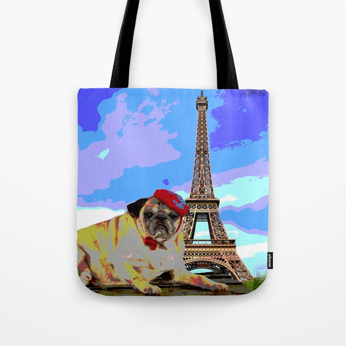 A Pug in Paris Tote Bag