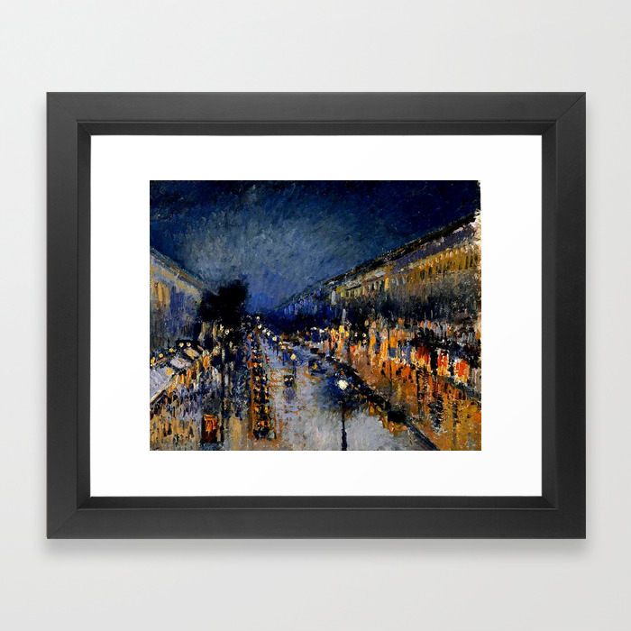 The Boulevard Montmartre At Night Camille Pissarro Framed Art