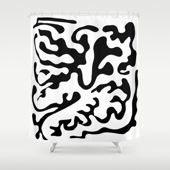 Abstraction in the style of Matisse 17- black and white Shower Curtain