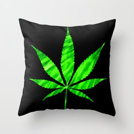 Weed : High Times Vibrant Green Throw Pillow