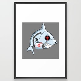 Robot Shark Madness Framed Art Print