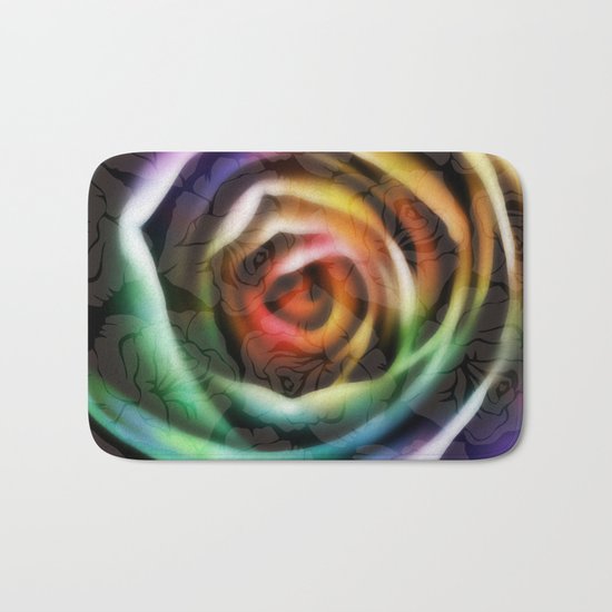 Rainbow Rose Bath Mat