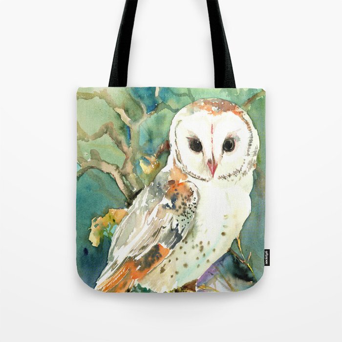 Barn Owl, woodland design owl Tote Bag