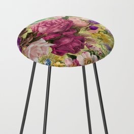 Stunning Floral garden yellow background  Counter Stool