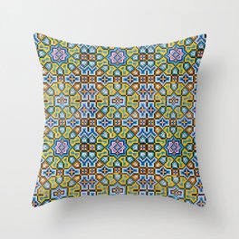 Persian Mosaic Tile Pattern Throw Pillow