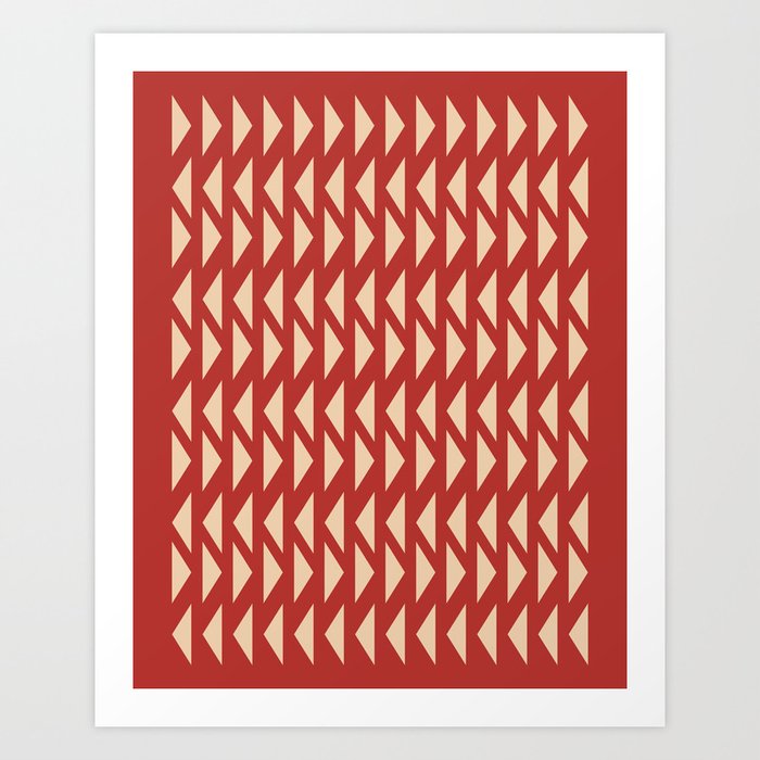 Shapes 30 in Red Art Print