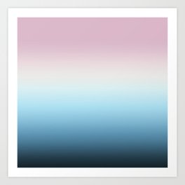 Feminine Pastel Ombre Pink, Cream and Blue Gradient Art Print