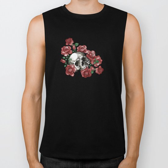 Skulls and Roses or Les Fleurs du Mal Biker Tank