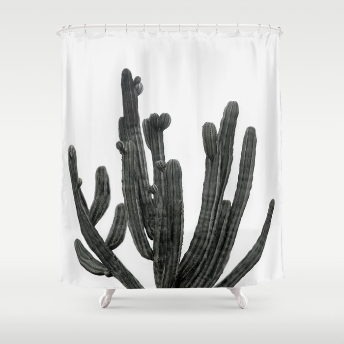 Black And White Cactus Shower Curtain By Nadja1 Society6