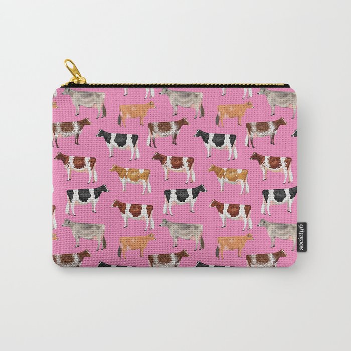 Dairy Breeds // Pink Carry-All Pouch