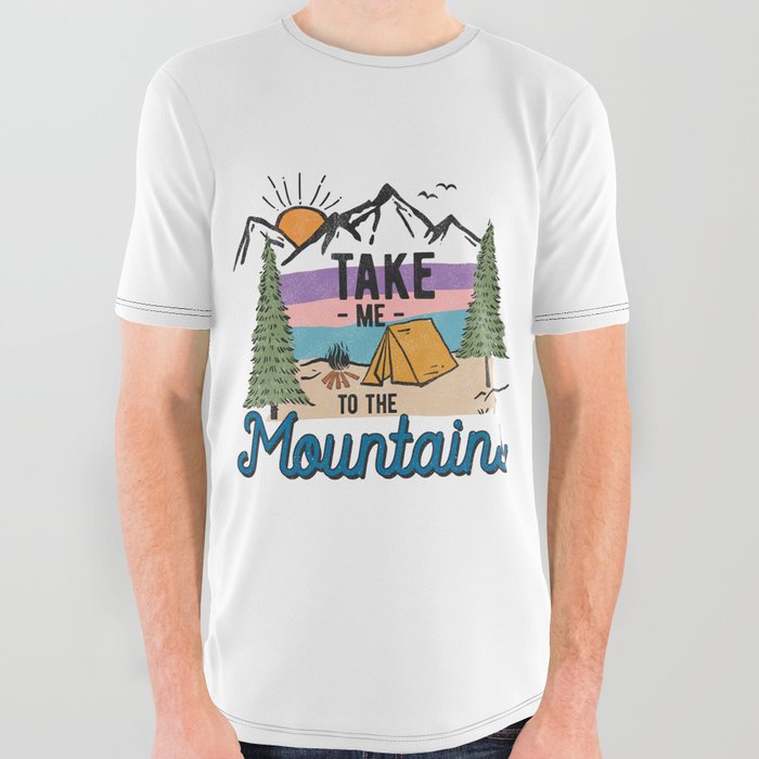 Take Me To The Mountains All Over Graphic Tee