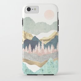 Summer Vista iPhone Case | Graphicdesign, Forest, Blue, Summer, Organic, Aqua, Wanderlust, Travel, Digital, Pink 