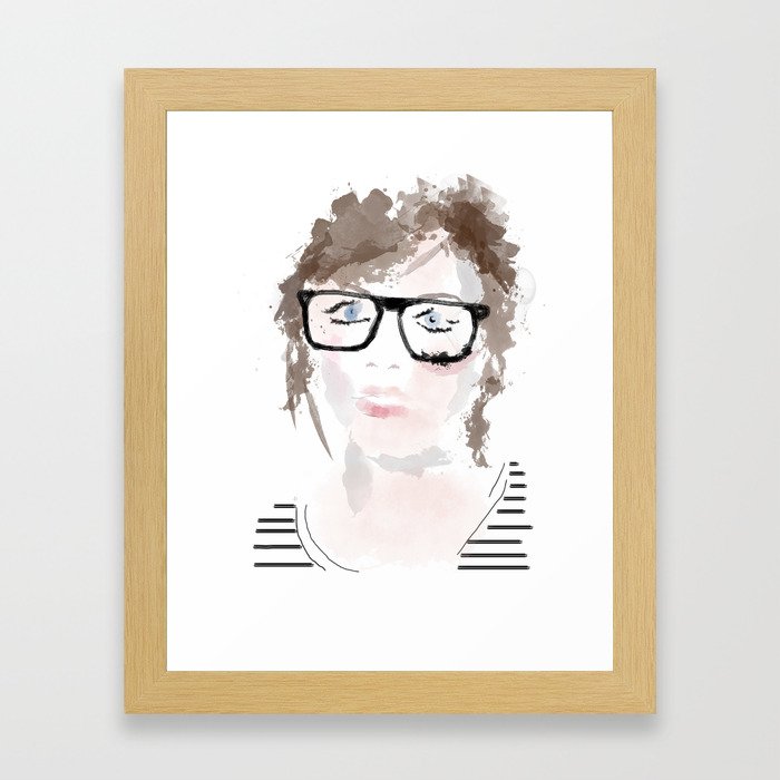 Hipster Girl Framed Art Print