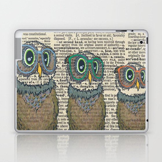 Owl wearing glasses Laptop & iPad Skin