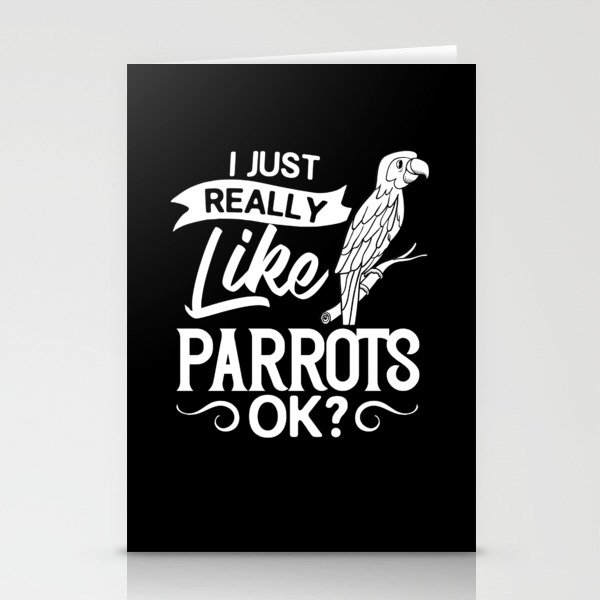 Parrot Bird Quaker African Gray Macaw Cage Stationery Cards