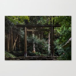 Torii in the forest (japan) Canvas Print