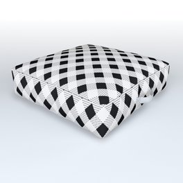 Classic Gingham Black and White - 15 Outdoor Floor Cushion
