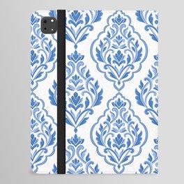 Blue and white damask vintage seamless pattern. Vintage, paisley elements. Traditional, Turkish motifs.  iPad Folio Case