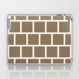 Caramel Brown and White Bricks Retro Pattern  Laptop Skin